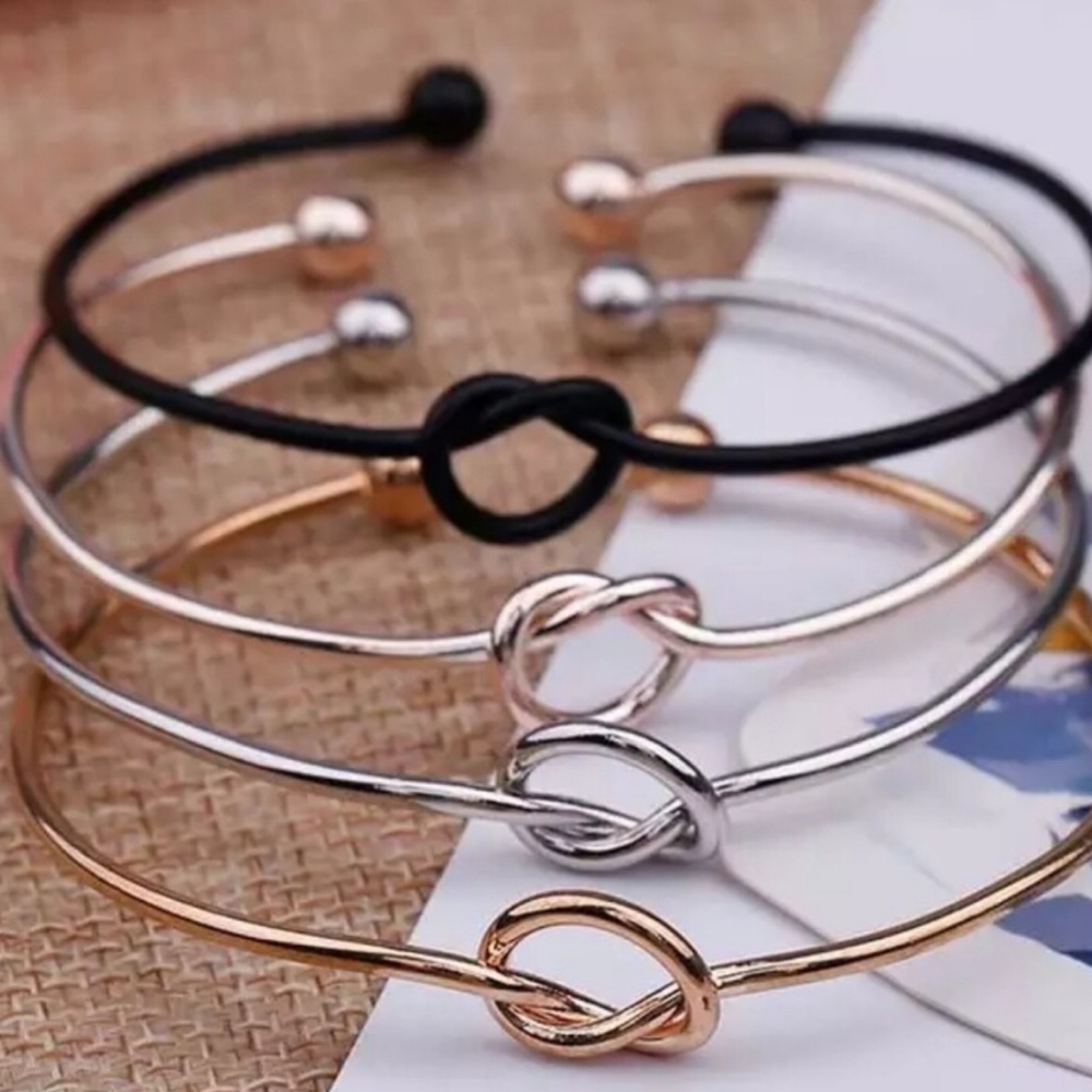 Love Knot Open Cuff Bangle Bracelet
